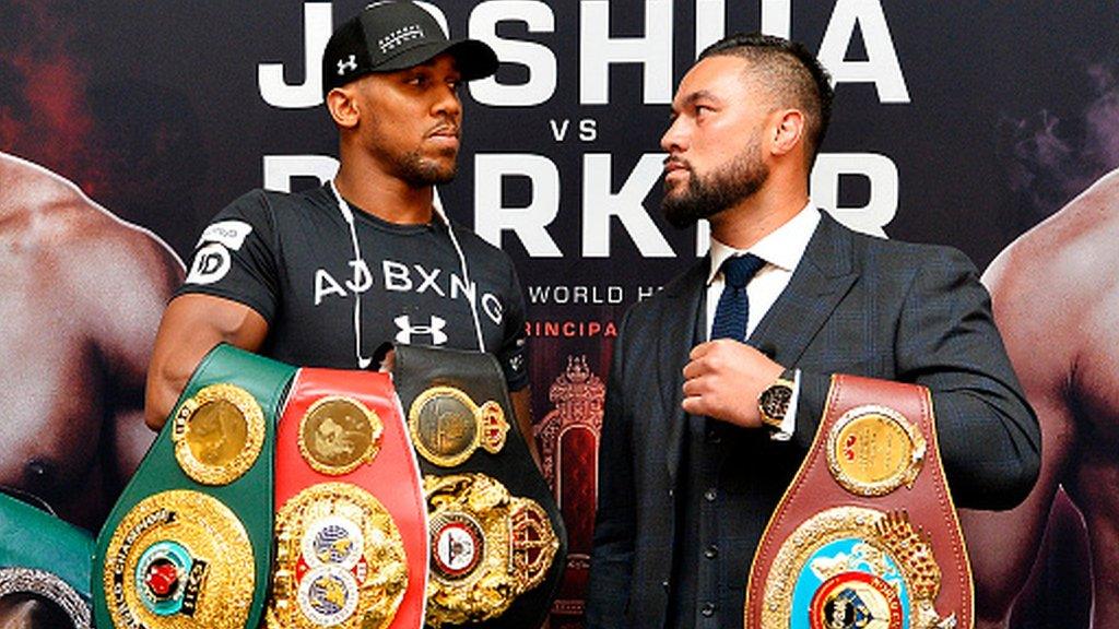 Anthony Joshua (left) and Joseph Parker