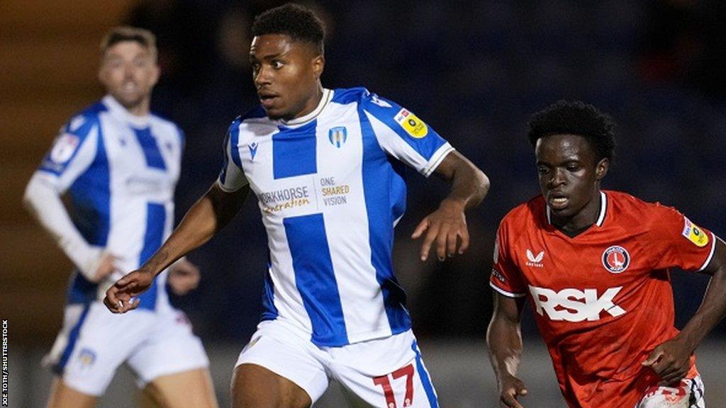 Salford City midfielder Ossama Ashley pictured playing for Colchester