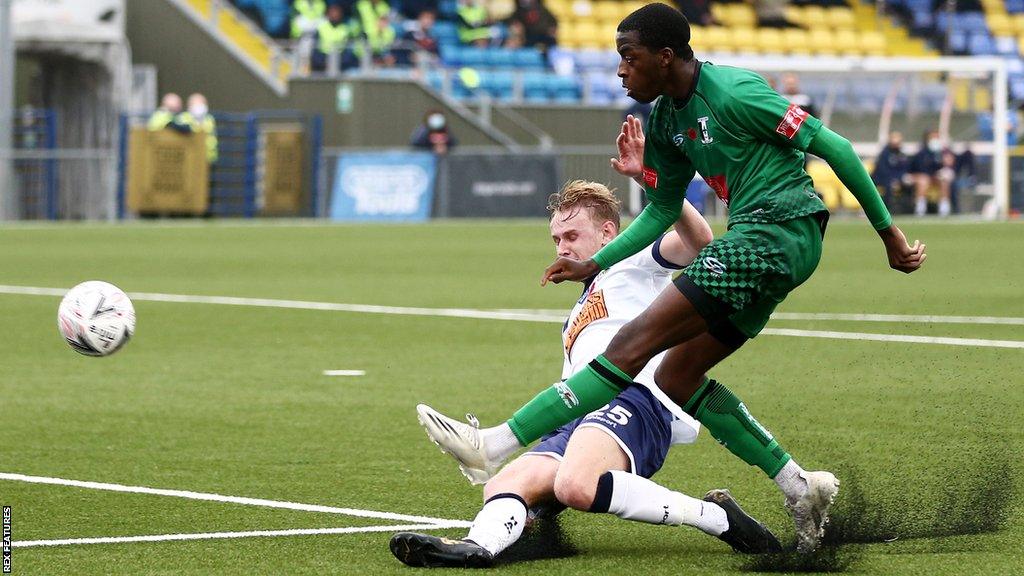 Ade Adeyemo in action for Cray Valley Paper Mills