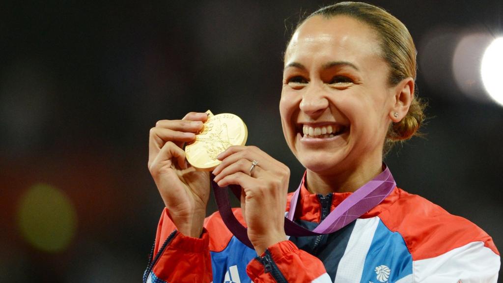 Jessica Ennis-Hill smiles with a medal