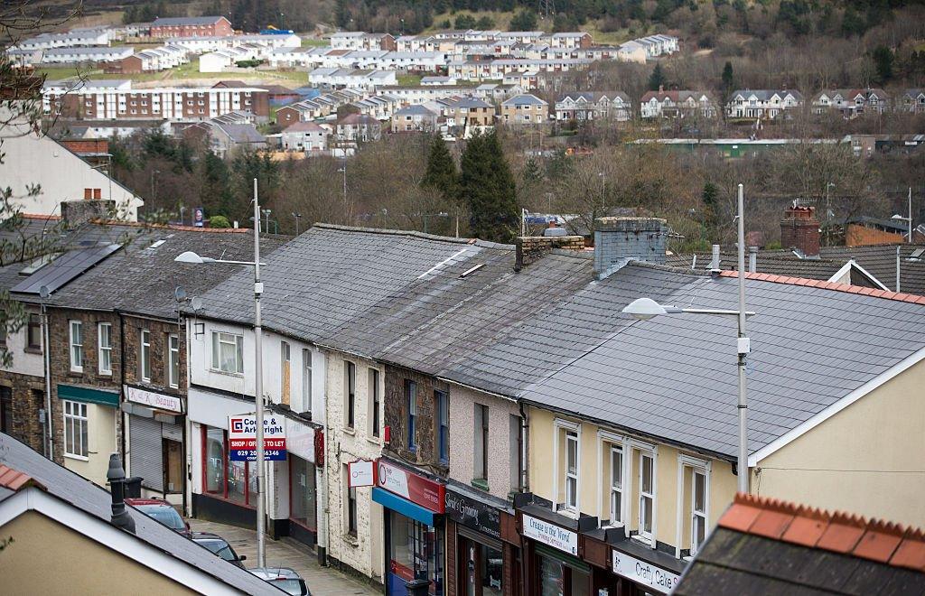 A row of houses in the Gwent Valleys