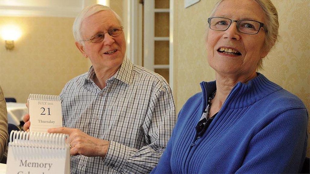 Keith and Val Horncastle with the Memory Calendar