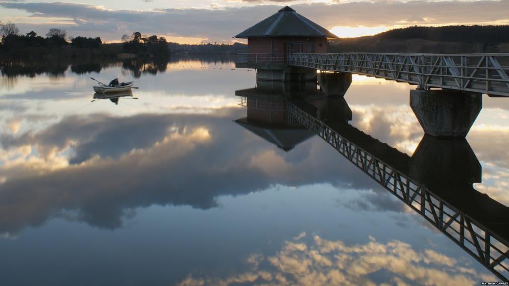 Cropston Reservoir with boat