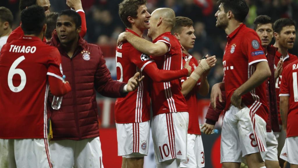 Bayern Munich celebrate at full time