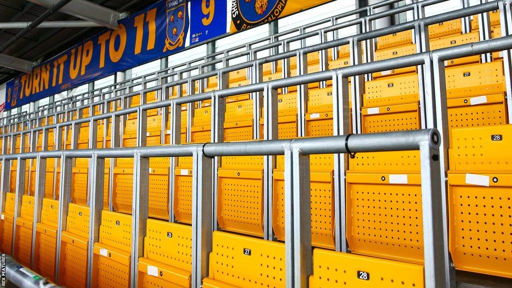 Shrewsbury Town safe standing rail seating section