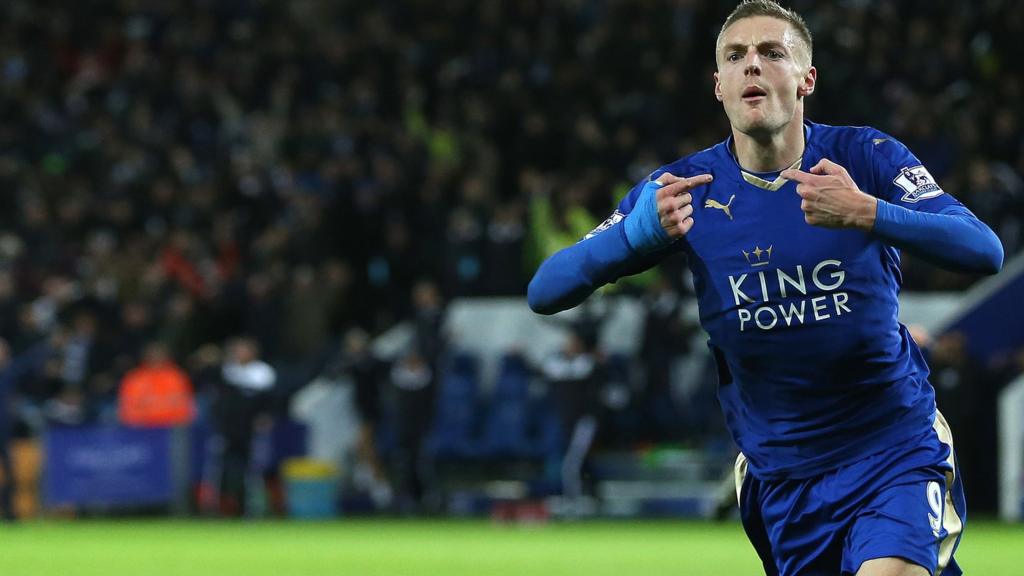 Jamie Vardy celebrates