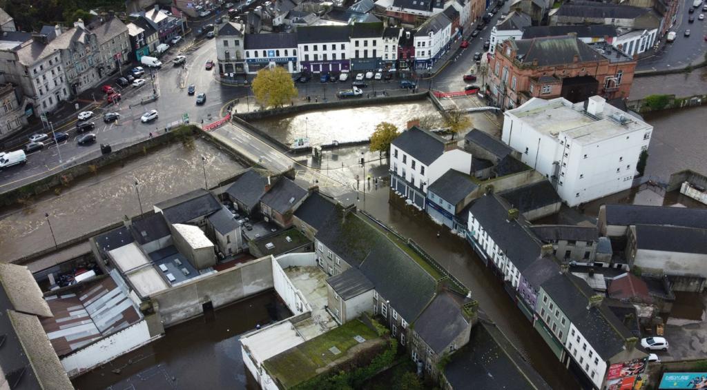 Drone shot of Newry city centre