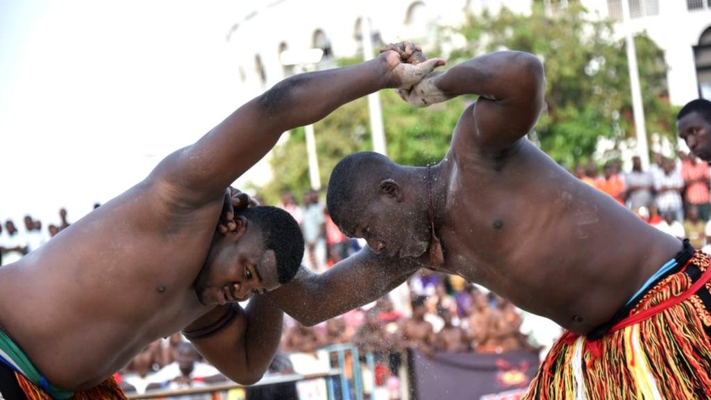 Traditional wrestlers in Nigeria