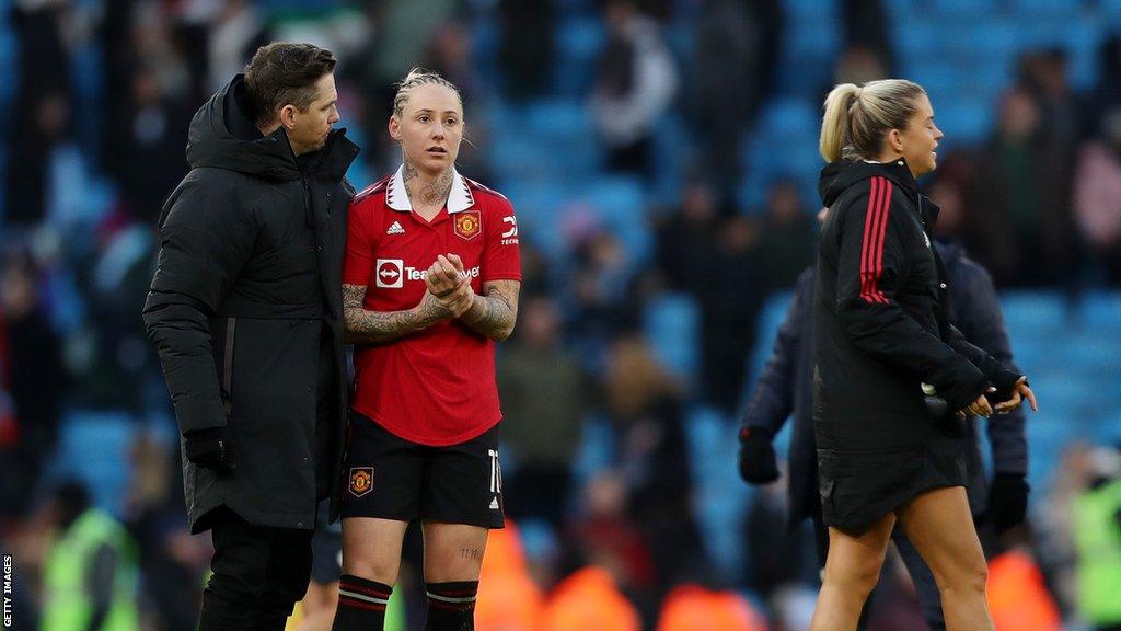 Marc Skinner comforts Leah Galton