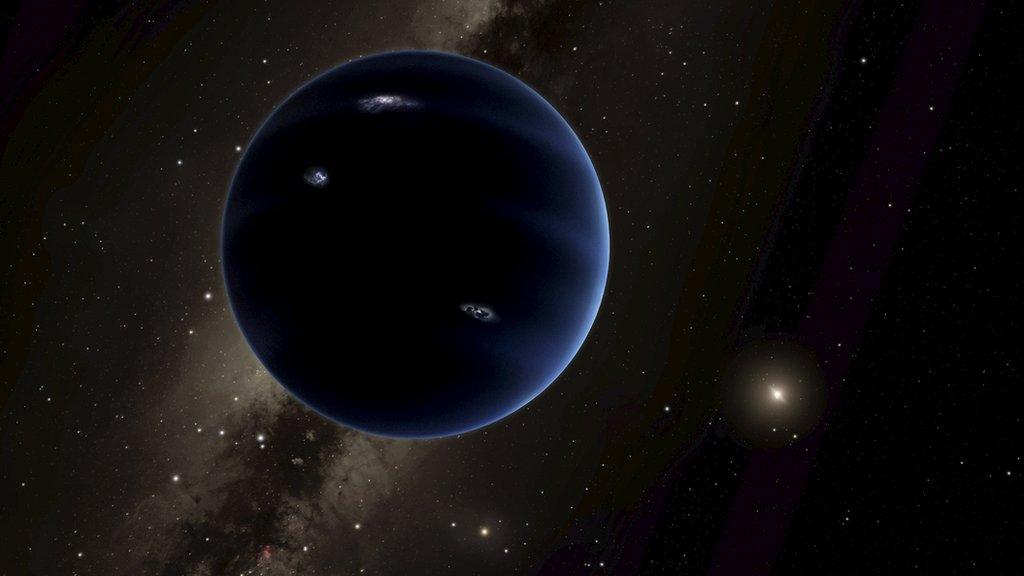 An artist's impression shows the distant view from 'Planet Nine' back towards the sun, in this handout photo provided by the California Institute of Technology