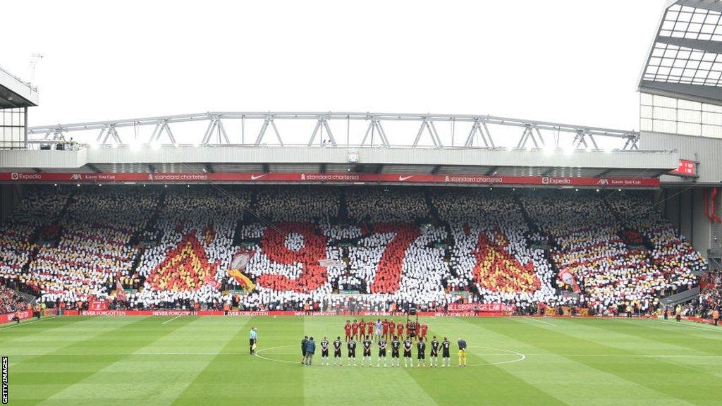 Anfield during the minute's silence before Sunday's game against Arsenal