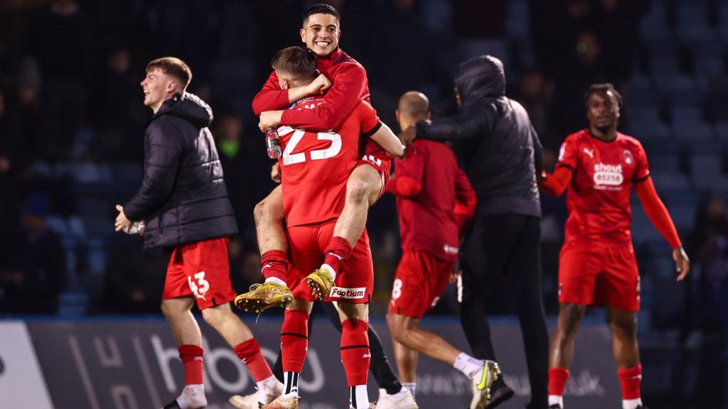 Leyton Orient players celebrate promotion