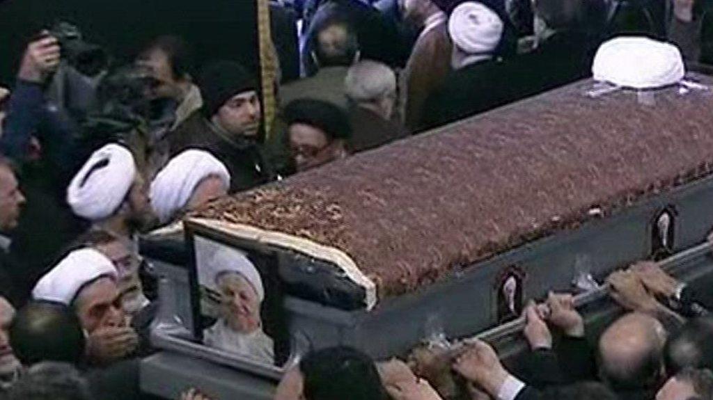 Hundreds of thousands of Iranians turn out for the funeral of former President Akbar Hashemi Rafsanjani.
