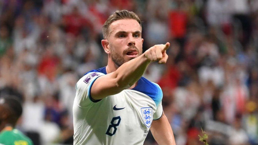 Jordan Henderson in action for England