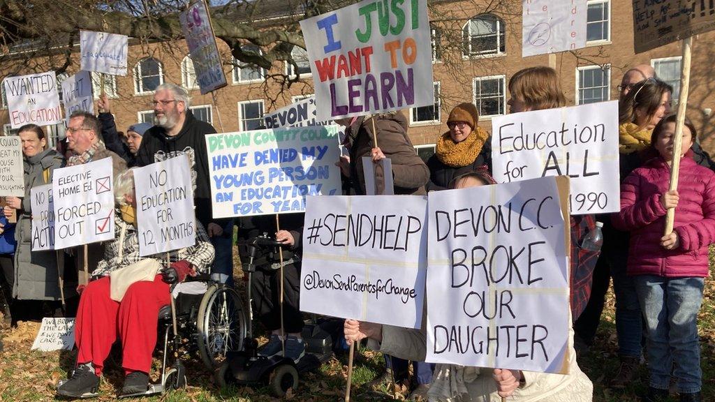 SEND protest at County Hall, Exeter