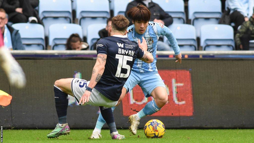 Joe Bryan playing for Millwall against Coventry City