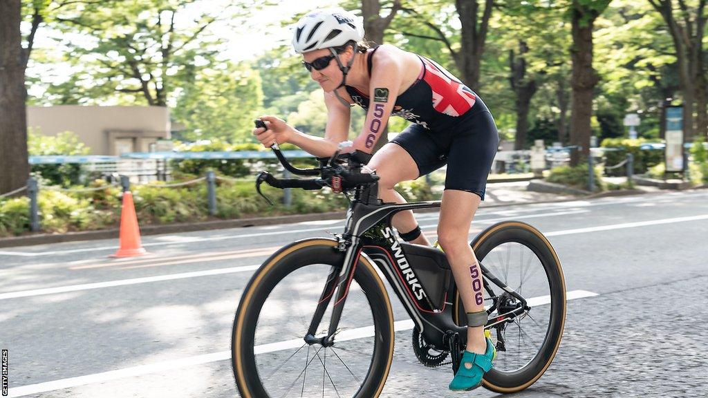 European Para-triathlon Championship champion Claire Cashmore in action