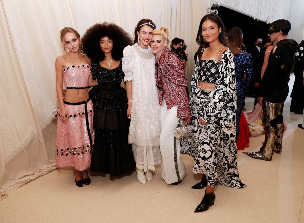 Lily-Rose Depp, Whitney Peak, Margaret Qualley, Kristen Stewart and Emma Raducanu attend The 2021 Met Gala