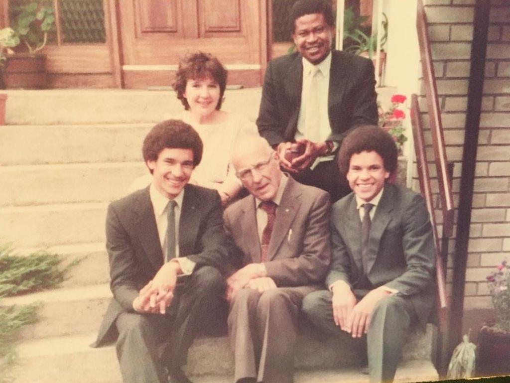 Richard (r) with grandfather and twin brother Victor (l)