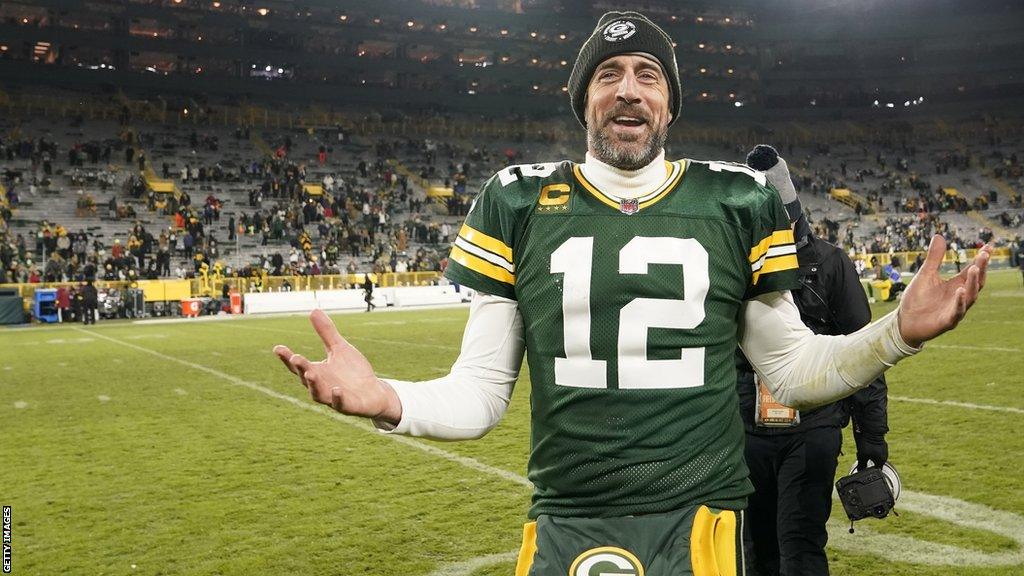 Aaron Rodgers at Lambeau Field in Green Bay