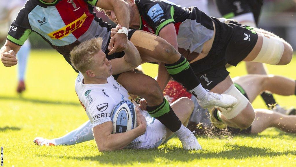 Josh Hodge in action at Harlequins