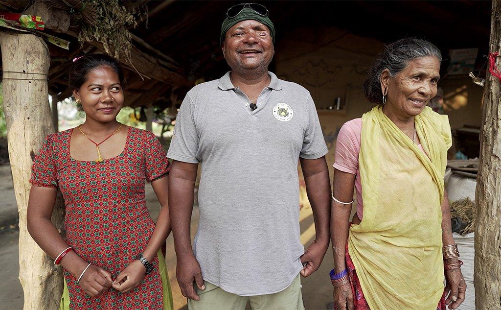 Bhadai Tharu and his mother