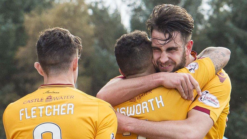 Motherwell players celebrating