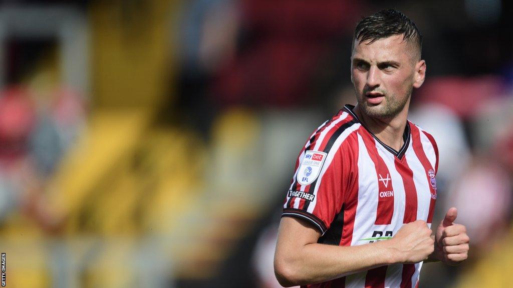 Paudie O'Connor in action for Lincoln City