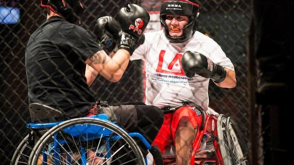 Paul Robinson and Phil Bousfield at the first ever UK wheelchair fight in London