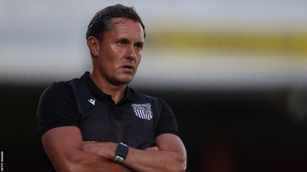 Paul Hurst on the touchline