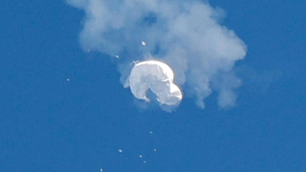 Balloon being shot down