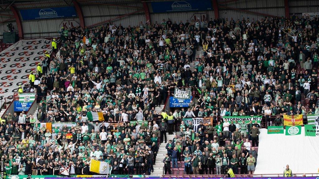 Celtic will have under 600 fans backing them at Tynecastle on Sunday