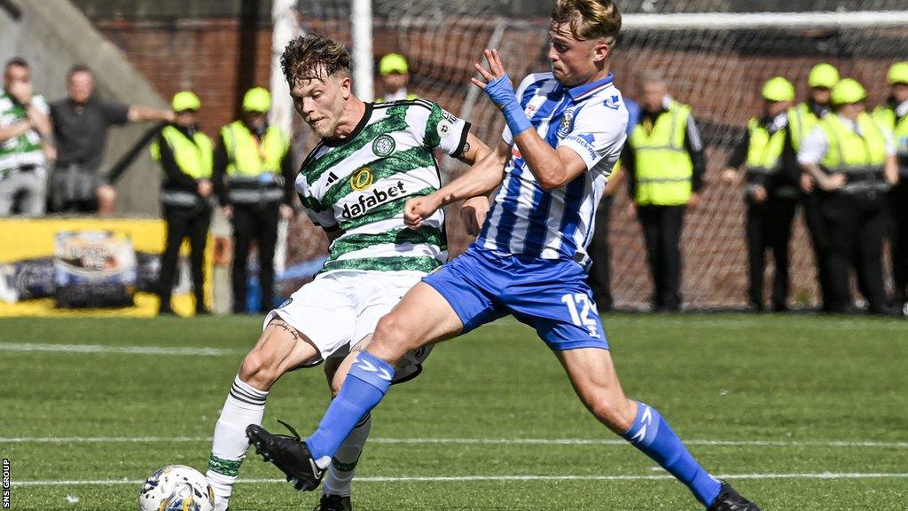 Kilmarnock's David Watson and Celtic's Odin Thiago Holm in action