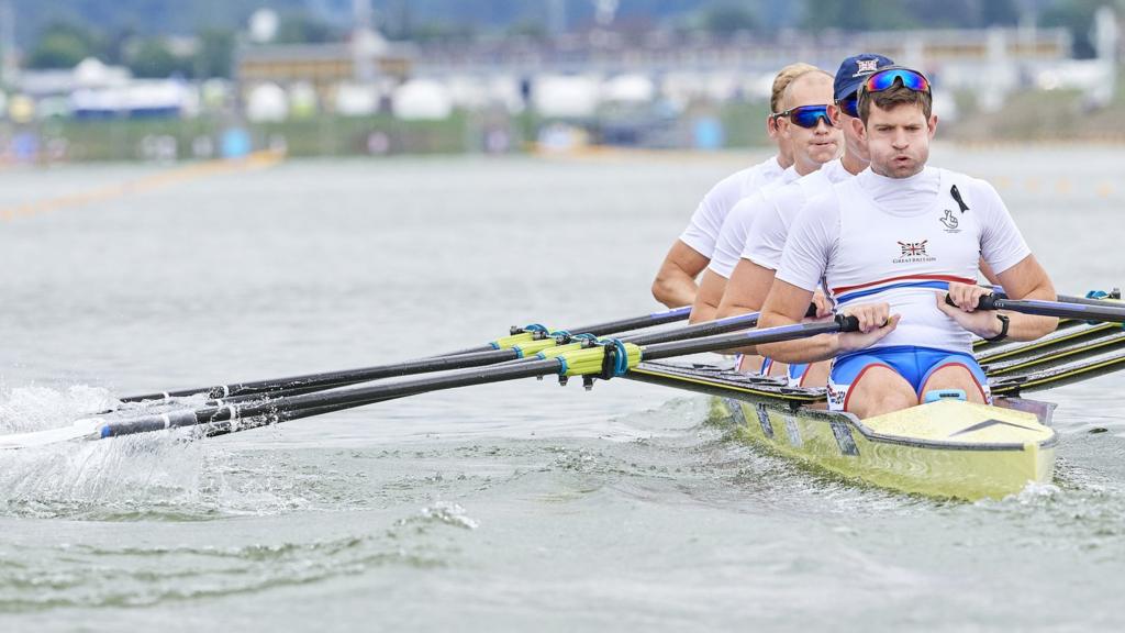 Harry Leask and (2) George Bourne and (3) Matthew Haywood and (stroke) Tom Barras all from the Great Britain