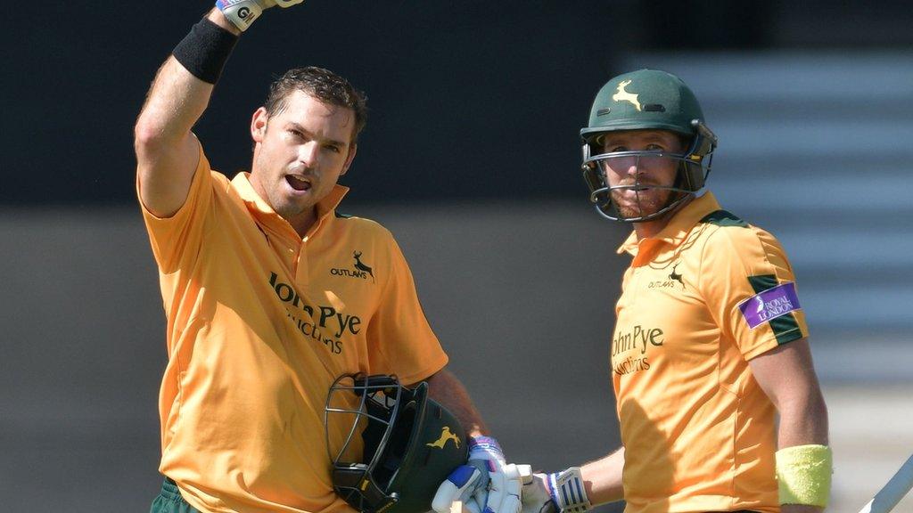 Nottinghamshire opening partners Michael Lumb (left) and Riki Wessels