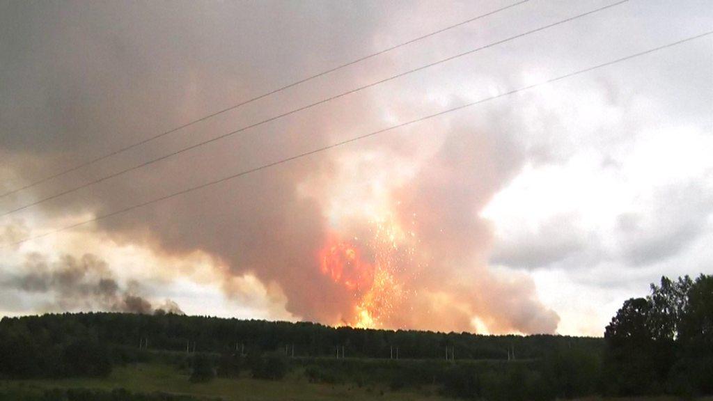 Russian arms depot in Siberia explodes