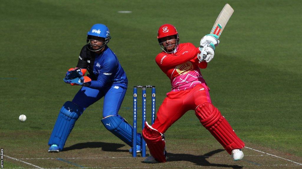 Sophia Dunkley batting for Welsh Fire