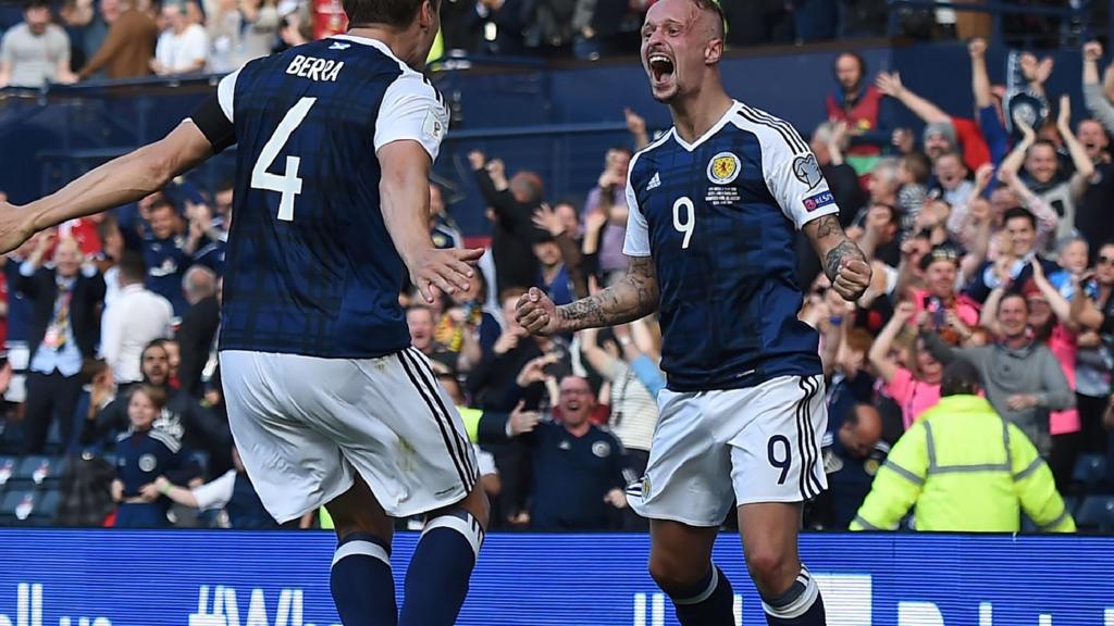 Scotland striker Leigh Griffiths celebrates