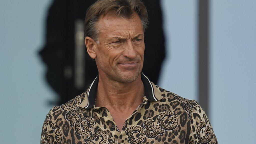 Herve Renard watches a match from the stands at the 2023 Africa Cup of Nations