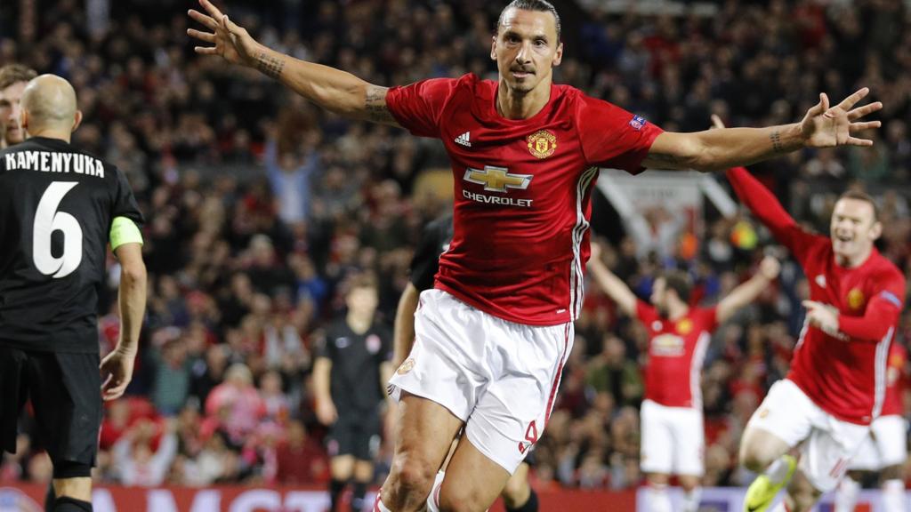 Zlatan Ibrahimovic celebrates