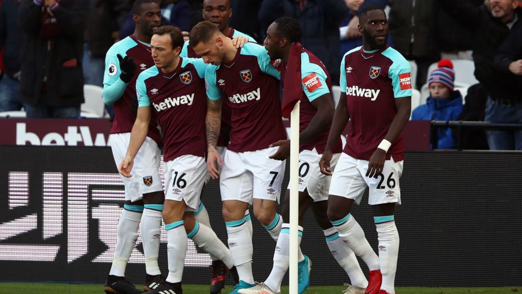 West Ham celebrate first goal