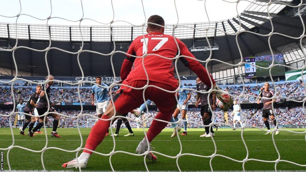 Nathan Ake scores for Manchester City against Fulham