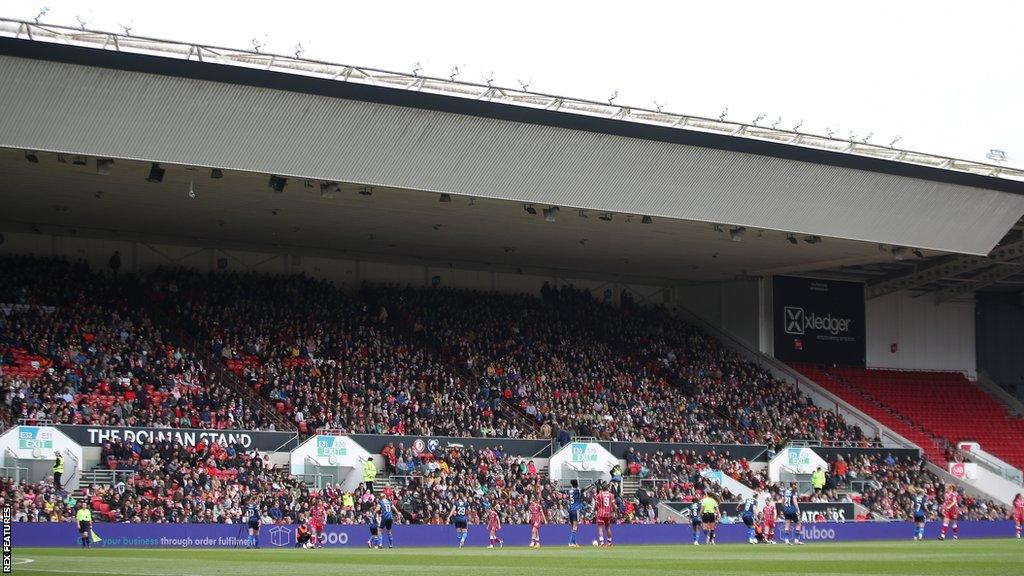 The crowd inside Ashton Gate during Bristol City's promotion-winning match in April