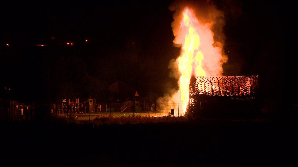 Water sprayed on homes near bonfire in Belfast