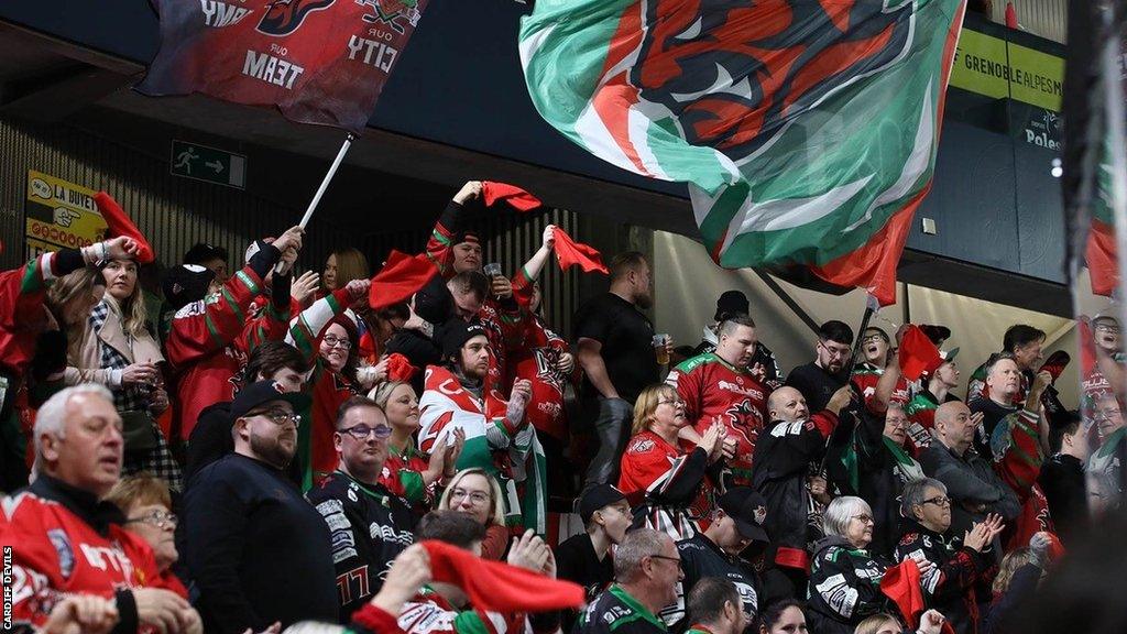 Cardiff Devils fans in Grenoble