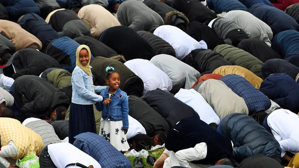 Two young worshippers enjoying the Eid celebrations in Small Heath Park