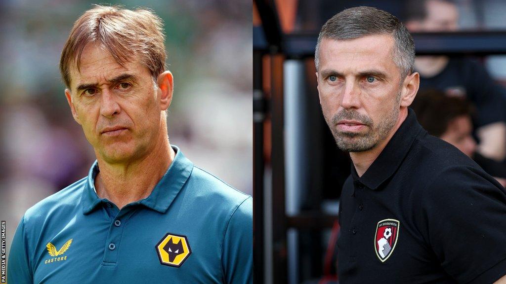 Wolves manager Julen Lopetgui (left) and former Bournemouth boss Gary O'Neil