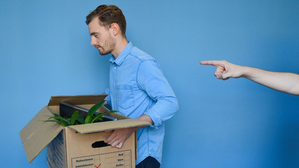 Stock image of someone being fired