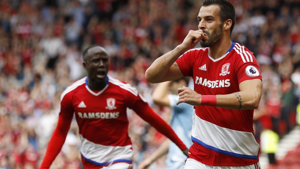 Alvaro Negredo celebrates