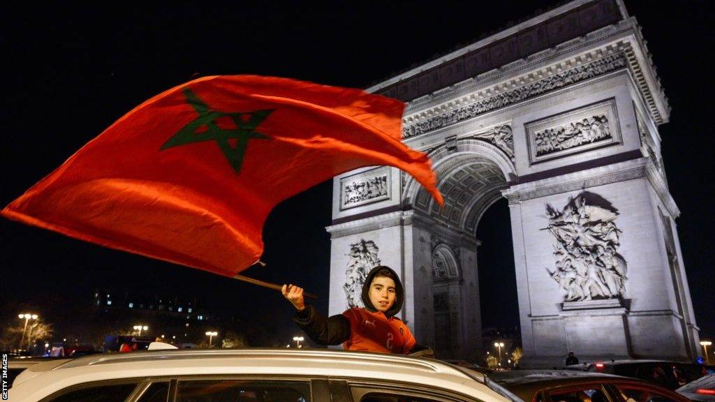 Fans celebrate in Paris